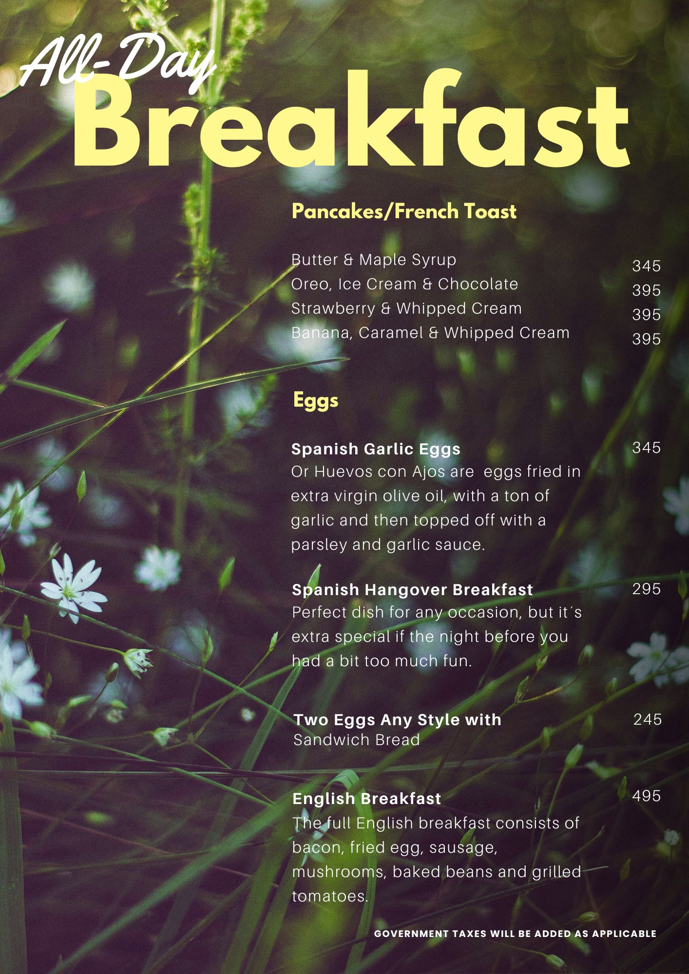 Menu – Saltamontes